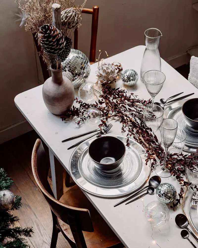 deco table noel rustique gris