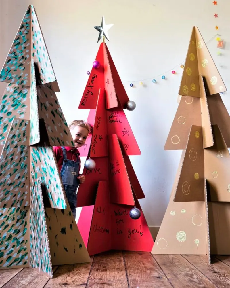 grand sapin noel diy carton