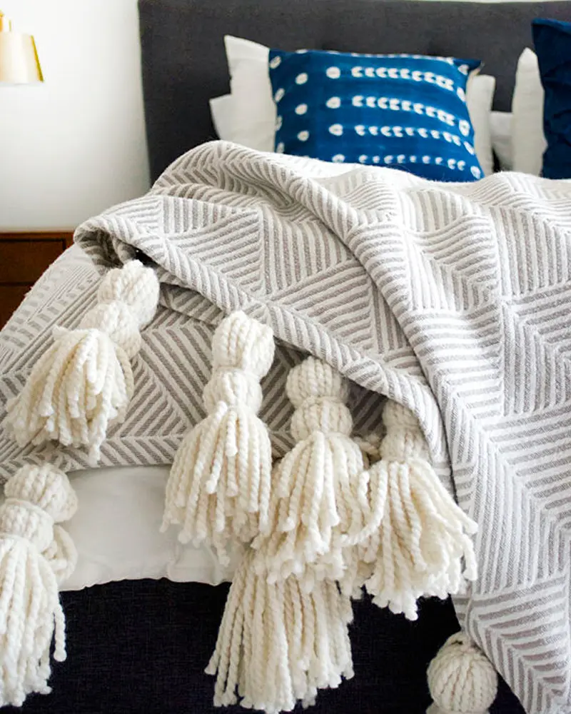 plaid diy pompons geants