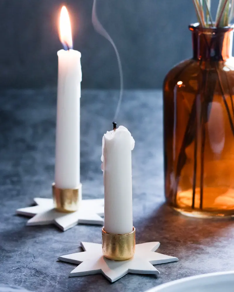 bougeoir noel diy étoile pate fimo