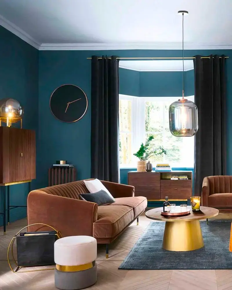 deco salon velours vintage chic