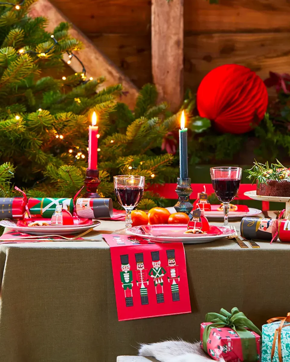 deco table noel rouge vert