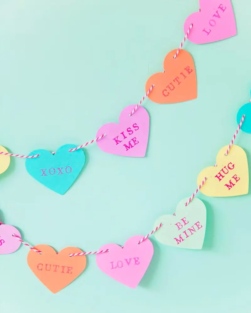 guirlande coeur colore diy saint valentin