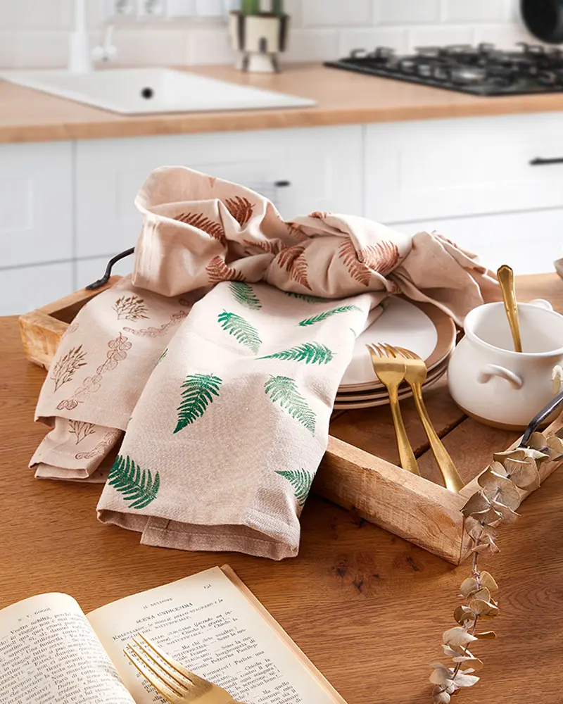 serviette tissu peint diy