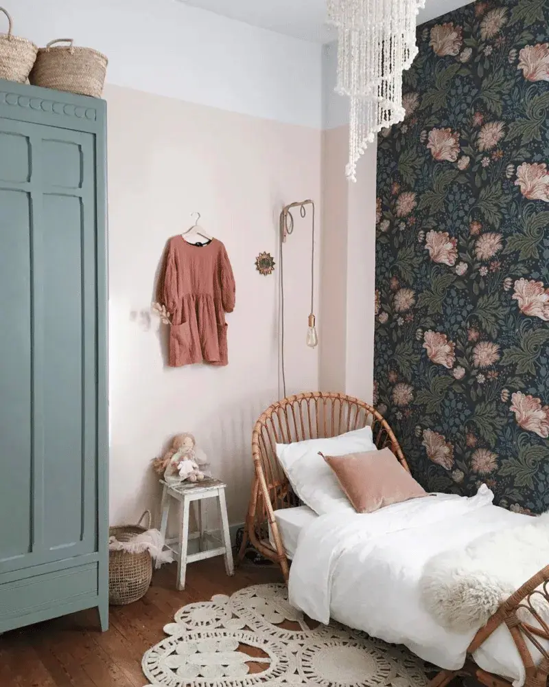 deco chambre enfant vintage pastel rose bleu