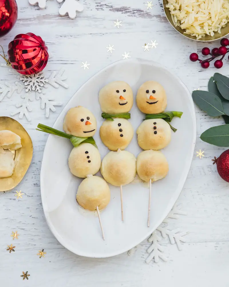recette noel enfant bonhomme neige pate a pizza