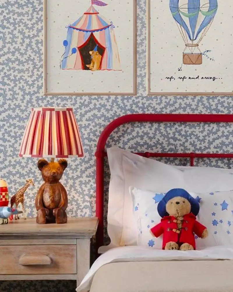 deco chambre enfant cirque retro bleu rouge