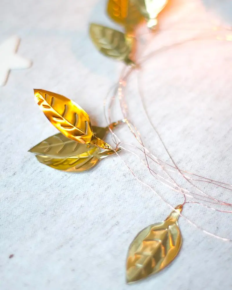 guirlande noel diy feuille metal dore
