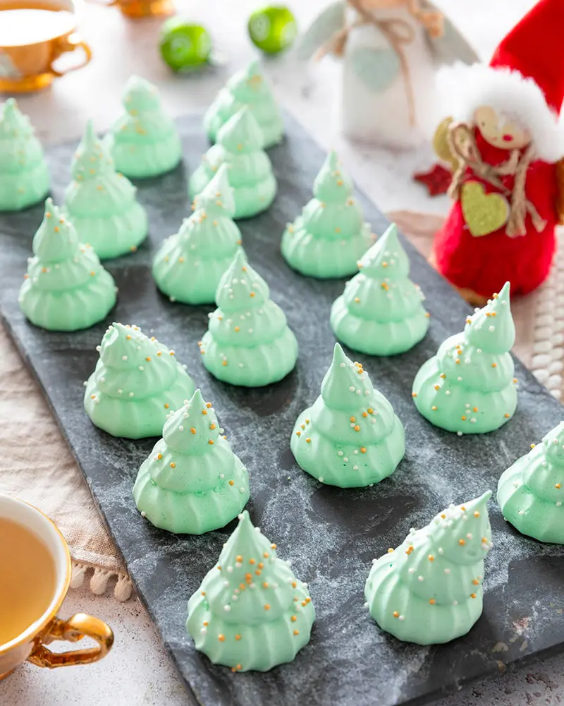 recette noel enfant sapin meringue