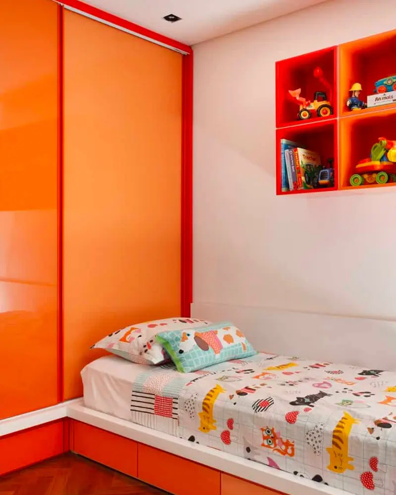 deco chambre enfant vintage annees orange