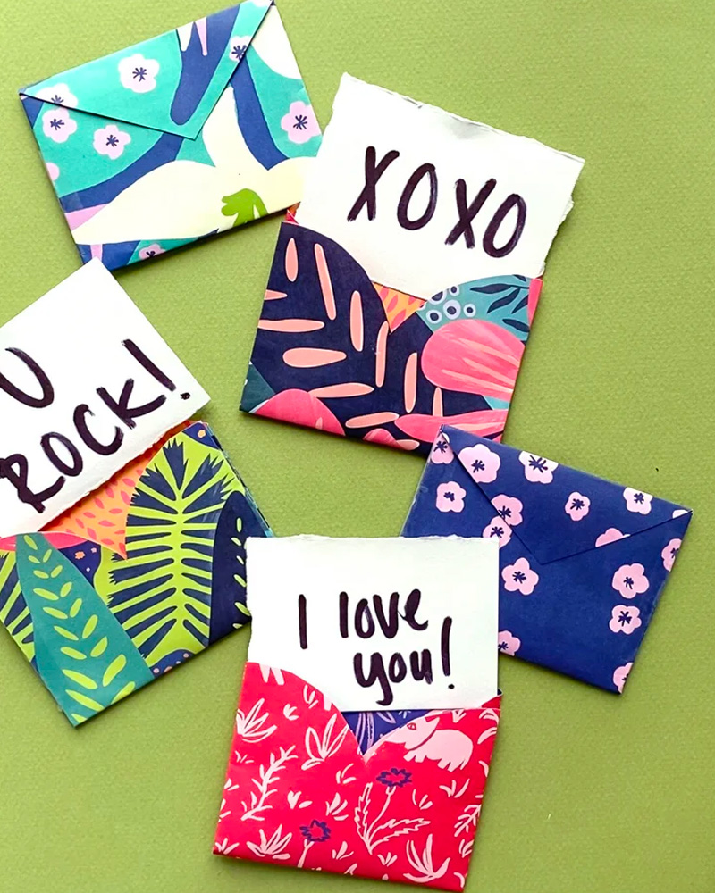 diy enveloppe saint valentin papier motifs