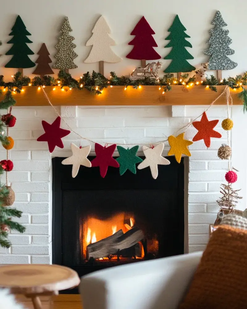 guirlande noel diy etoile feutrine