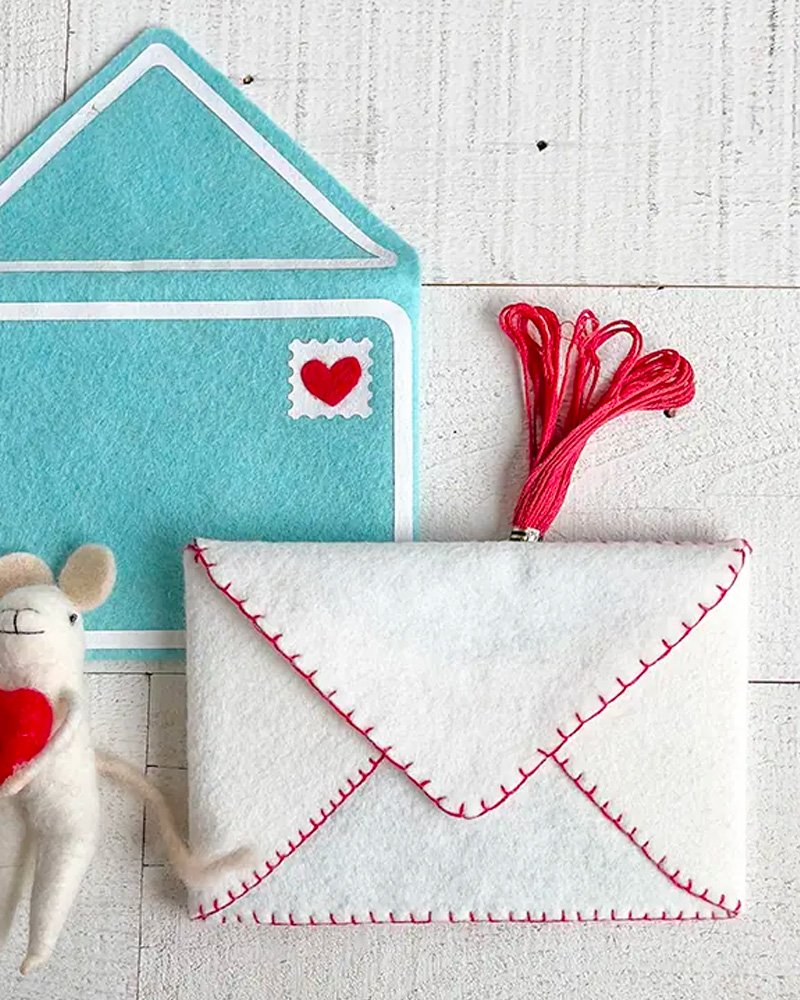 diy enveloppe saint valentin feutrine
