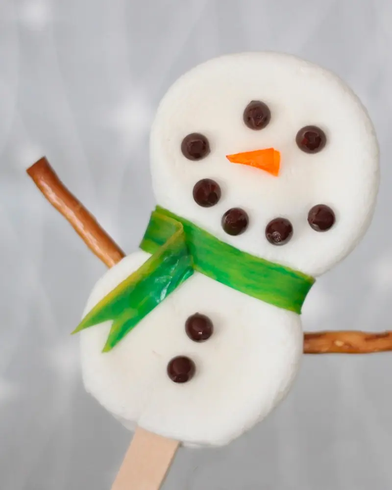 recette noel enfant bonhomme neige marshmallow