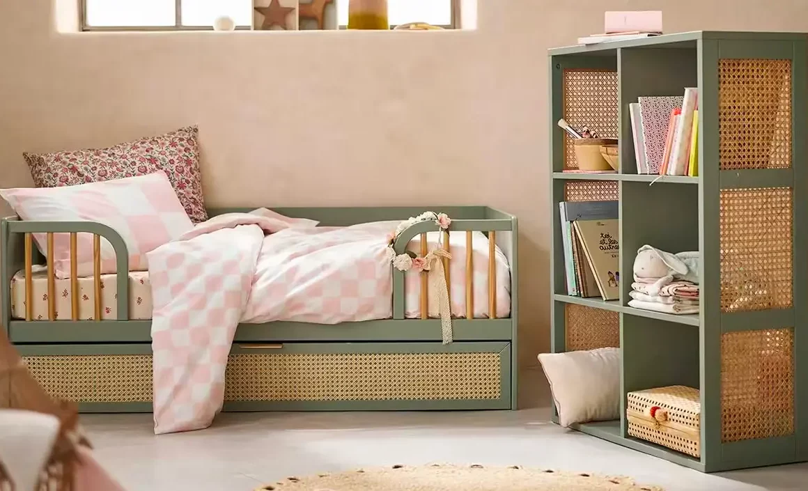 deco chambre enfant cannage