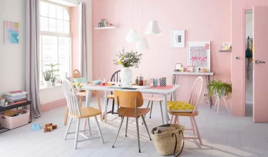 deco salle a manger rose