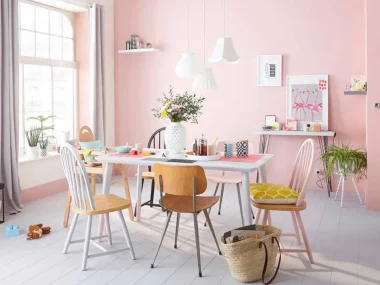deco salle a manger rose