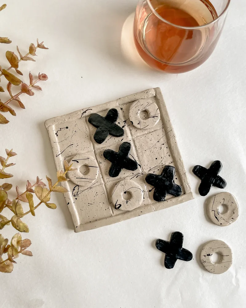 12 jeu morpion ceramique cadeau diy homme saint valentin