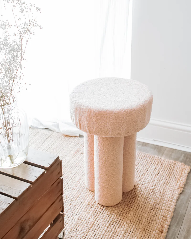 tabouret pouf bouclette diy deco salon