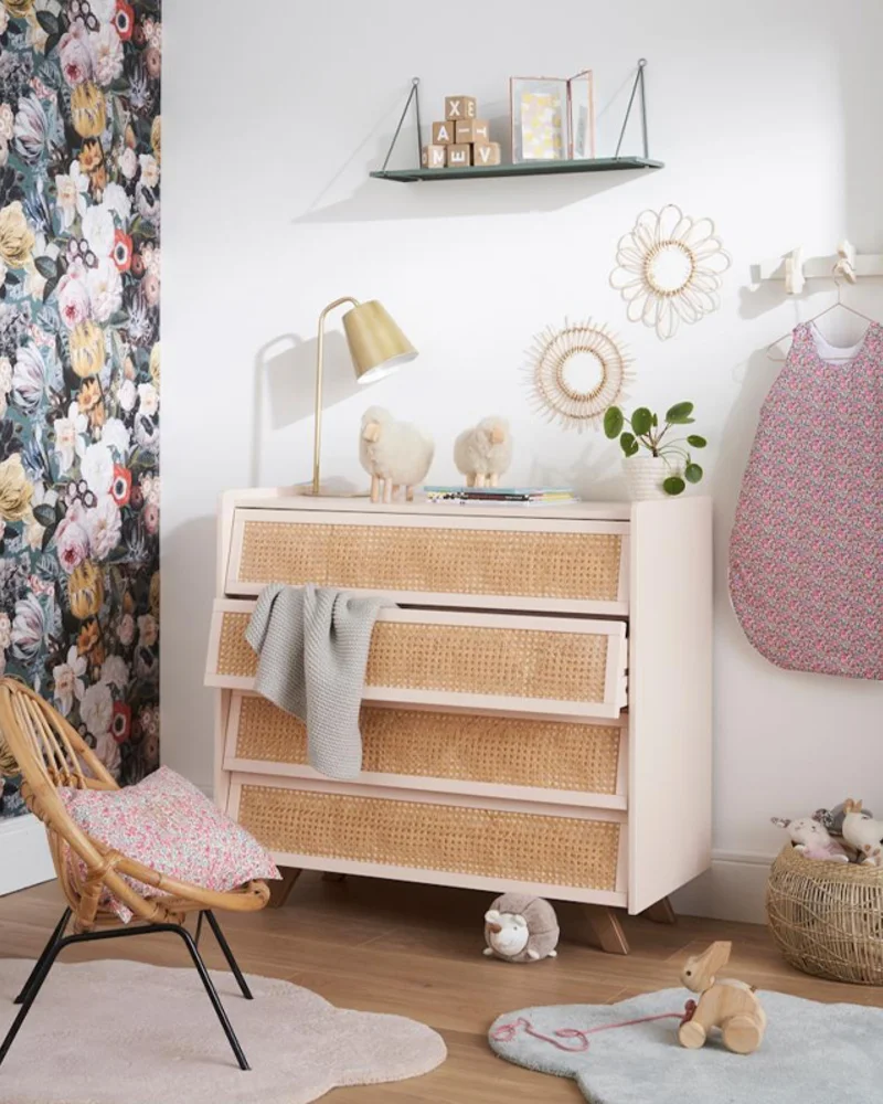 deco chambre enfant cannage