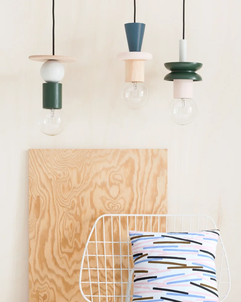 suspension geometrique bois diy deco salon