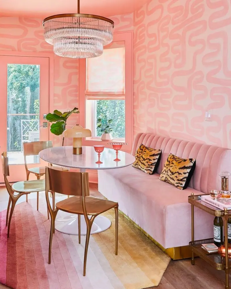 deco salle a manger rose