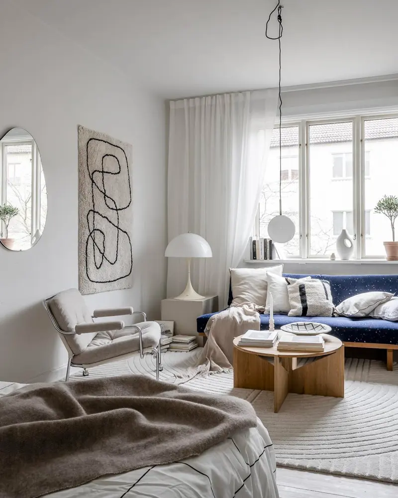 deco appartement moderne bleu salon