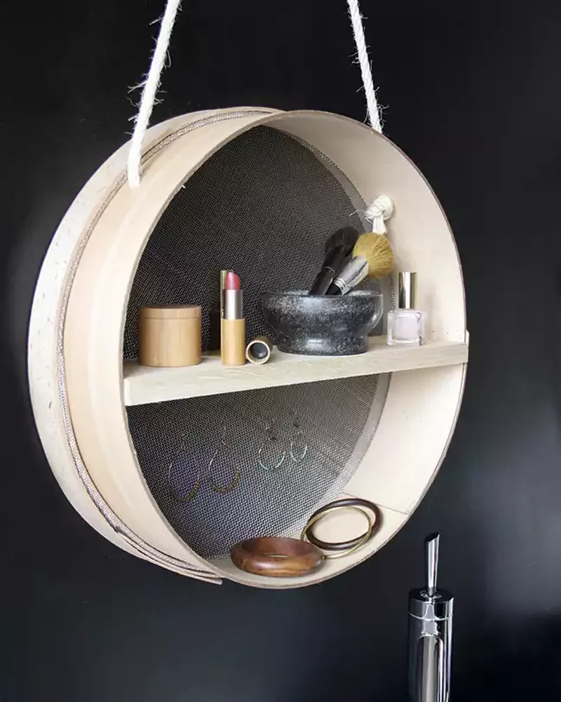 etagere tamis murale diy deco salon