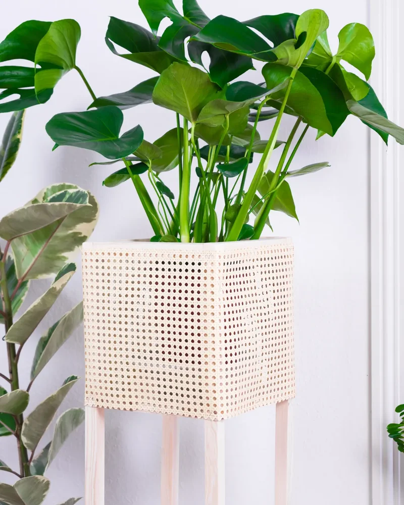 jardiniere sur pied cannage diy