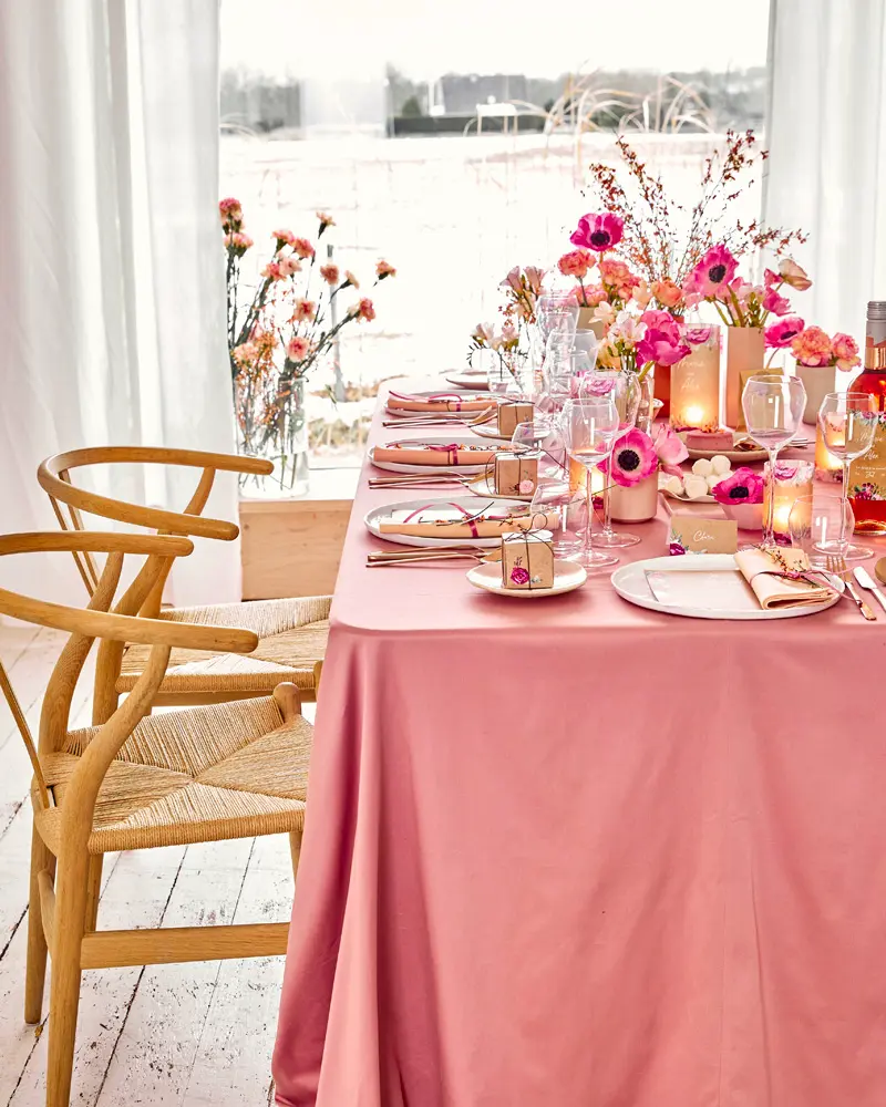 nappe rose deco salle a manger