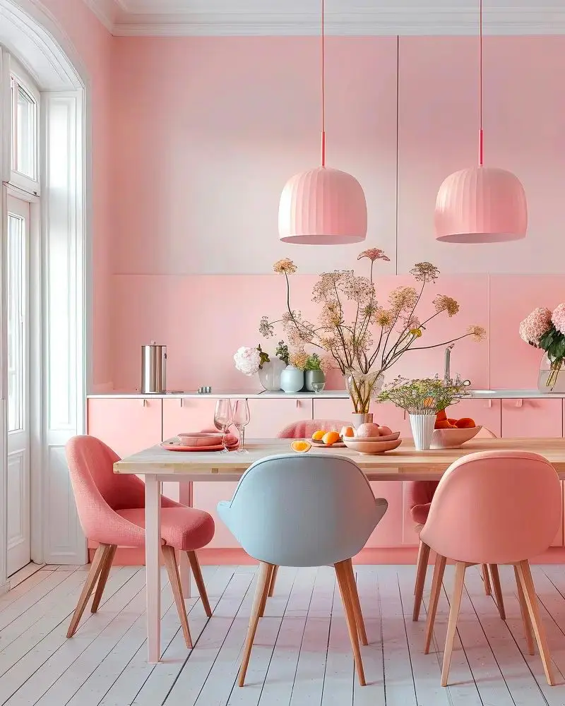 deco rose salle a manger