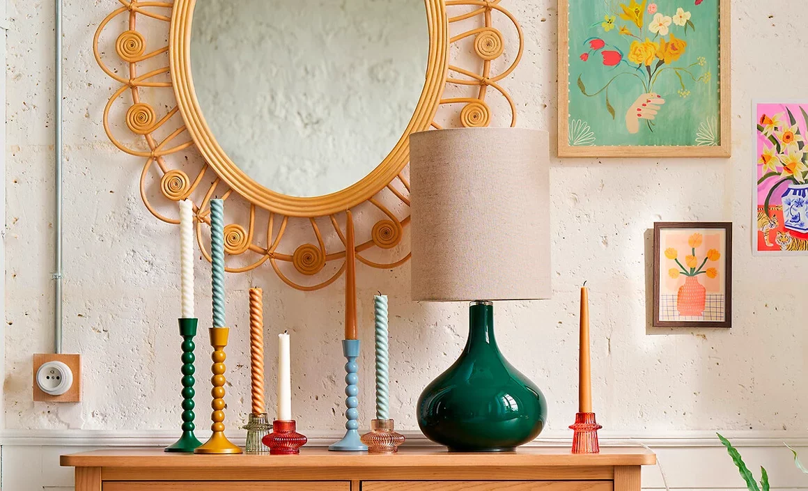 acheter miroir rotin