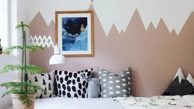deco chambre enfant mur montagne