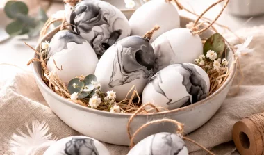 fabriquer oeuf paques marbre diy