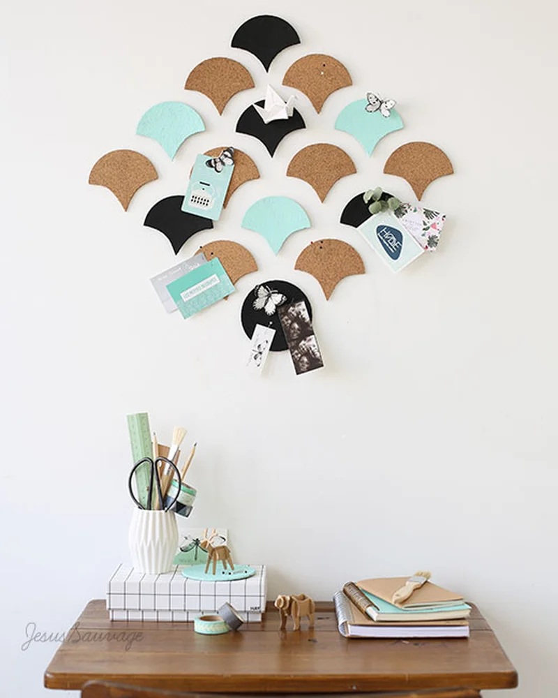 tableau liege diy bureau ecaille