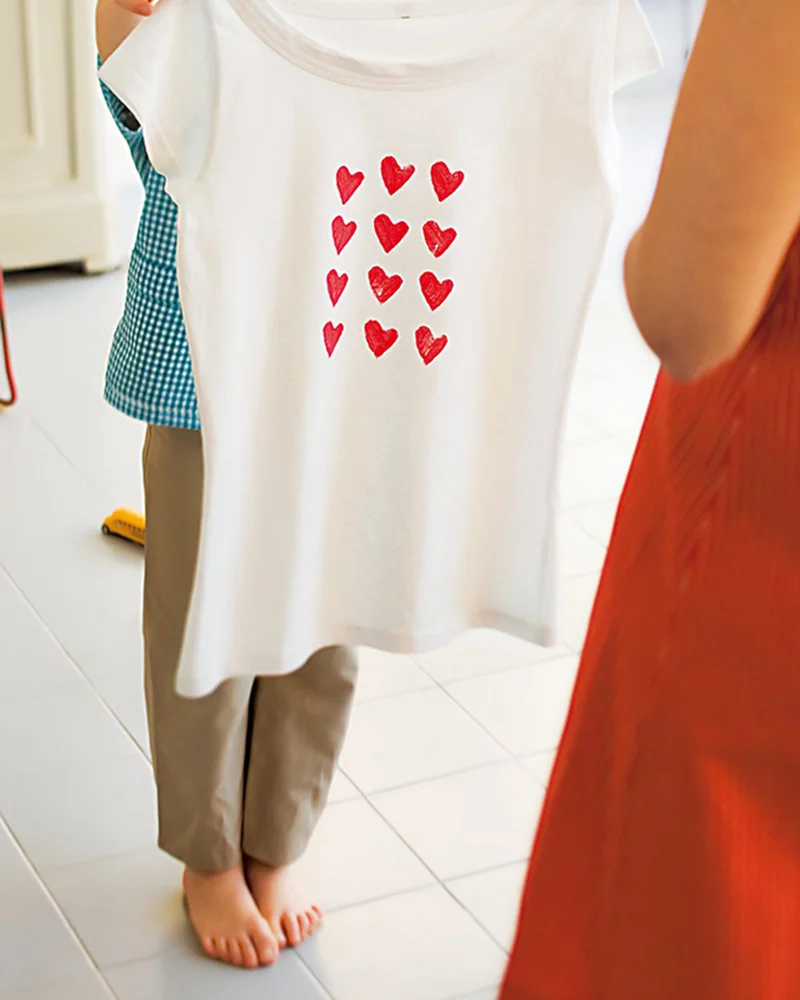 tee shirt diy coeur tampon