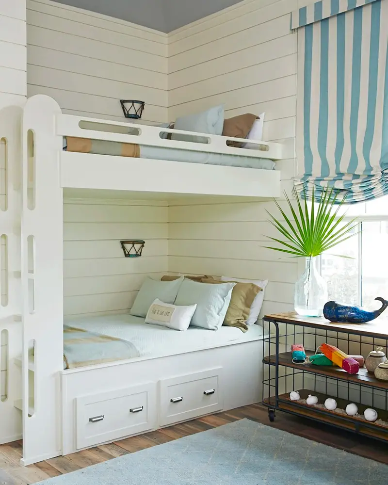 deco chambre enfant bord de mer bois blanc