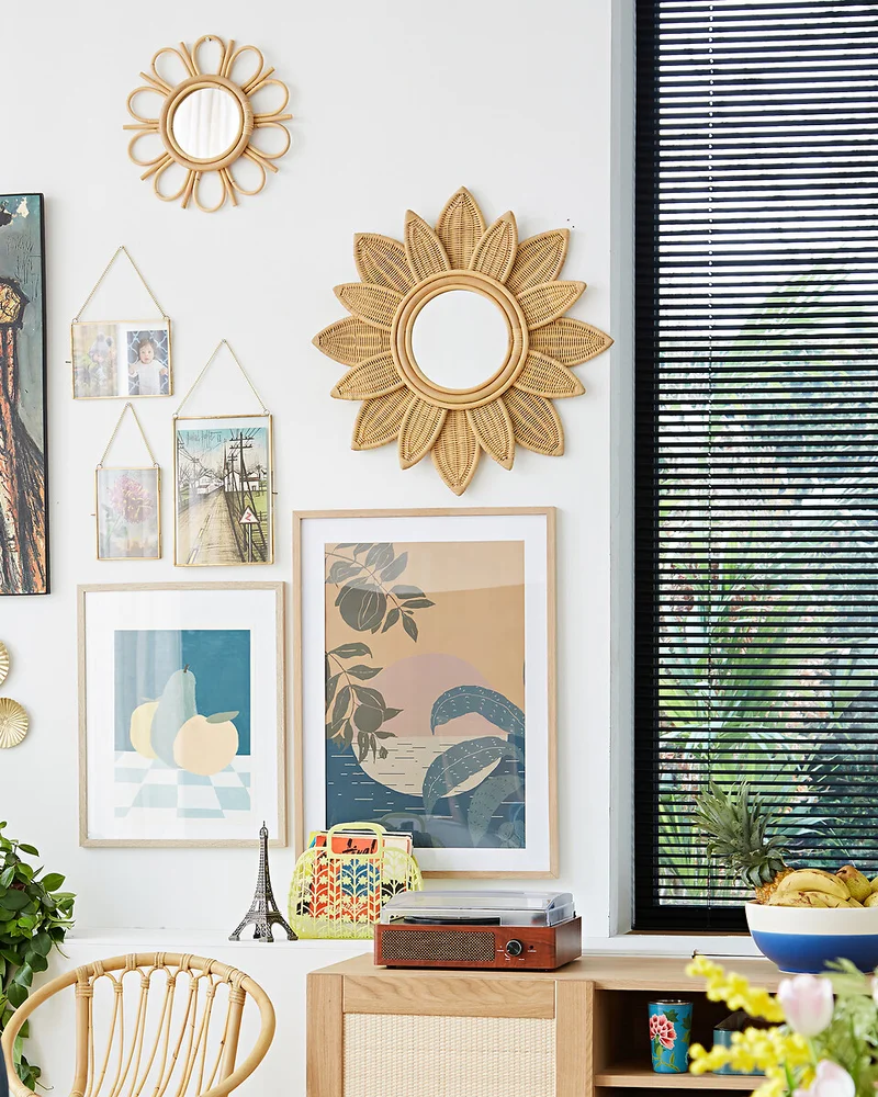 Miroir soleil en rotin tressé La Redoute