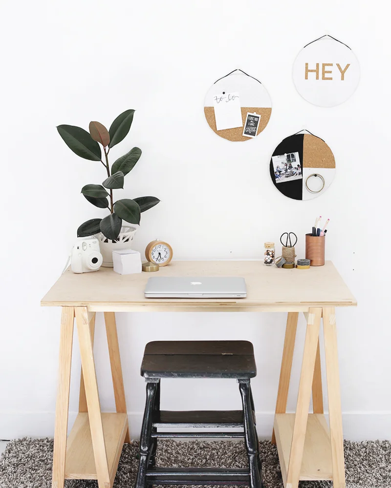 tableau liege bureau diy rond