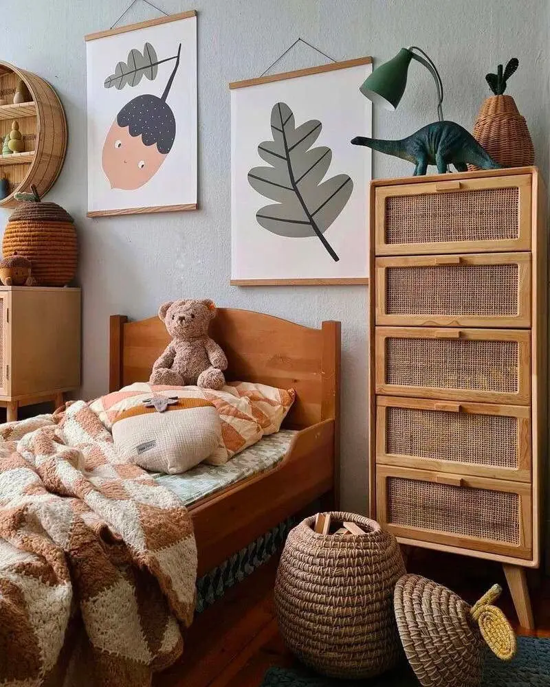 deco chambre enfant foret bois
