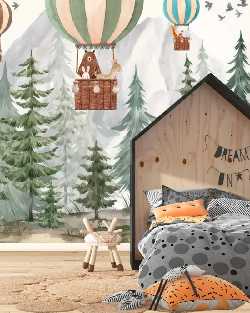 deco chambre enfant cabane foret moderne