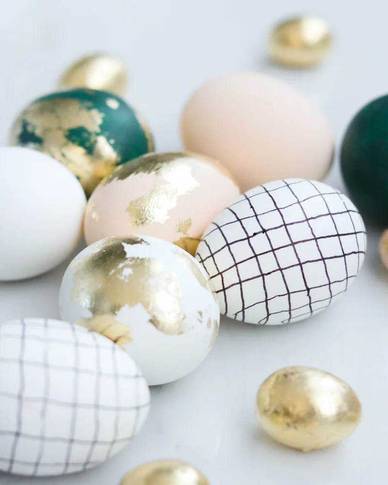 oeuf paques diy moderne feuille or