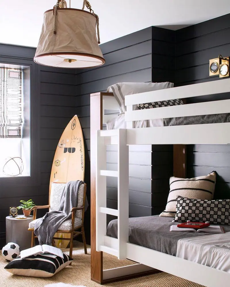 deco chambre enfant bord de mer moderne gris