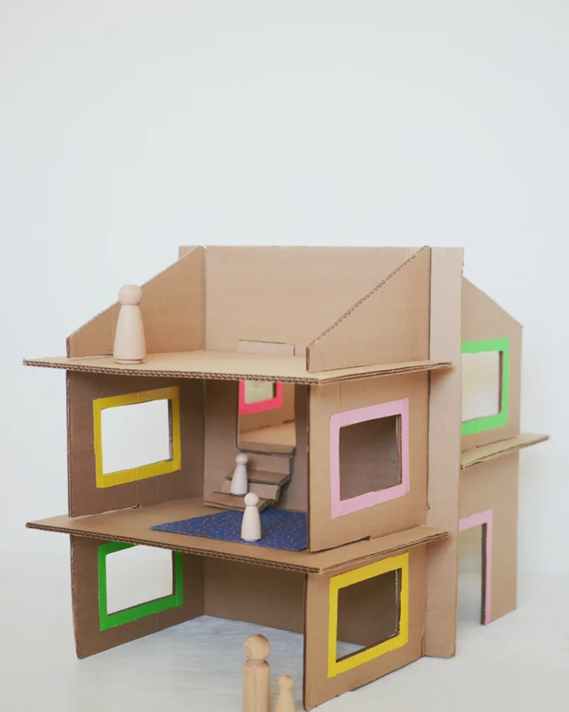 maison poupee moderne carton diy