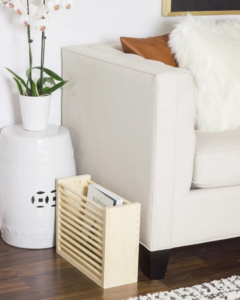 porte magazine a poser diy tourillon bois