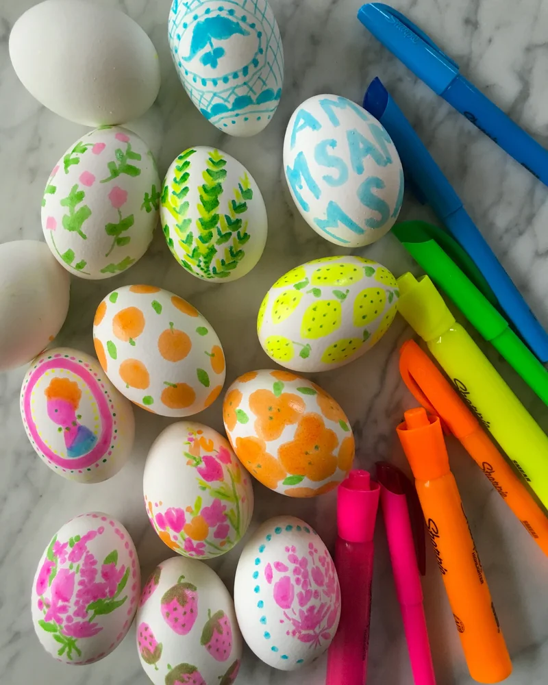 oeuf paques diy feutre fluo