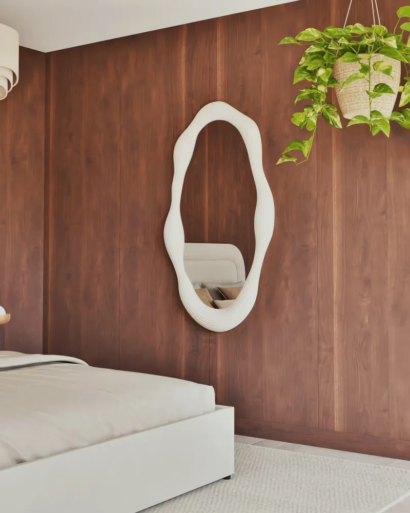 Miroir organique relief blanc Maisons du Monde