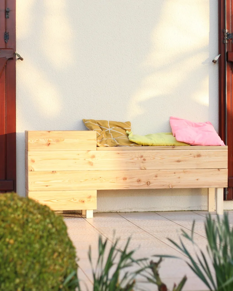 banc jardin jardiniere diy