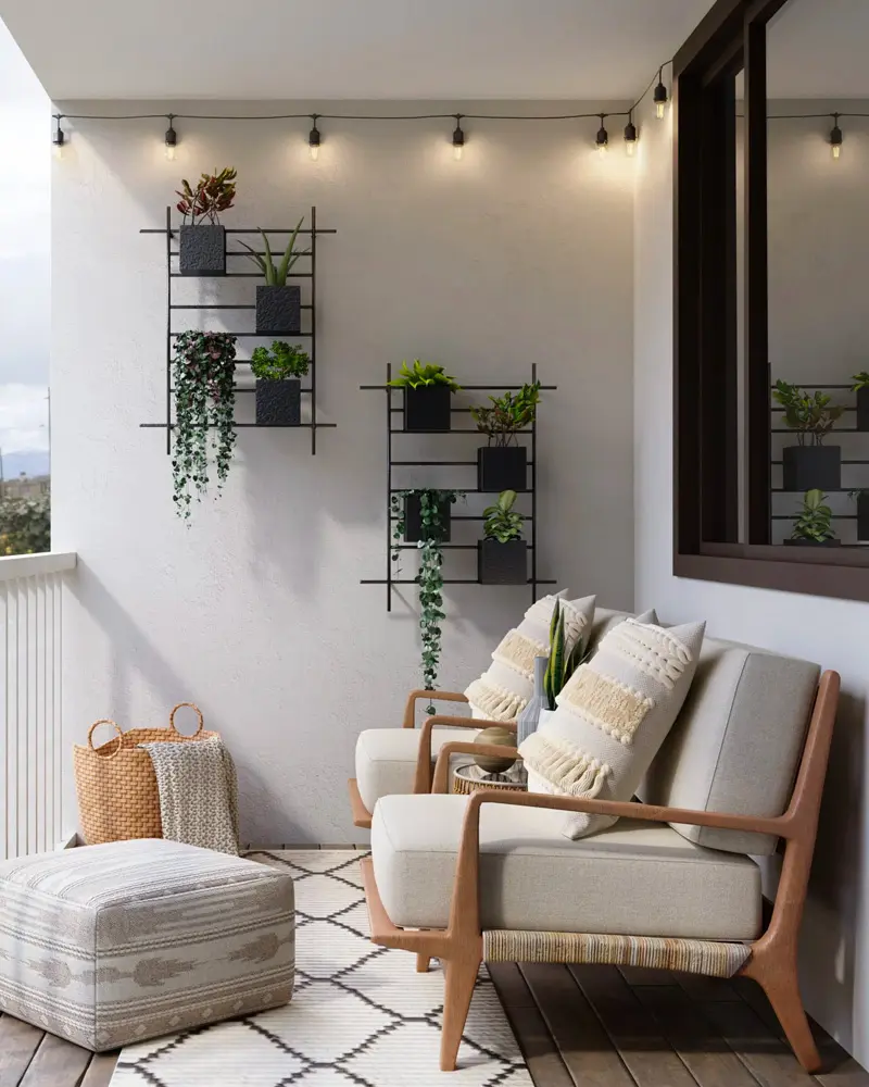 deco balcon scandinave gris bois