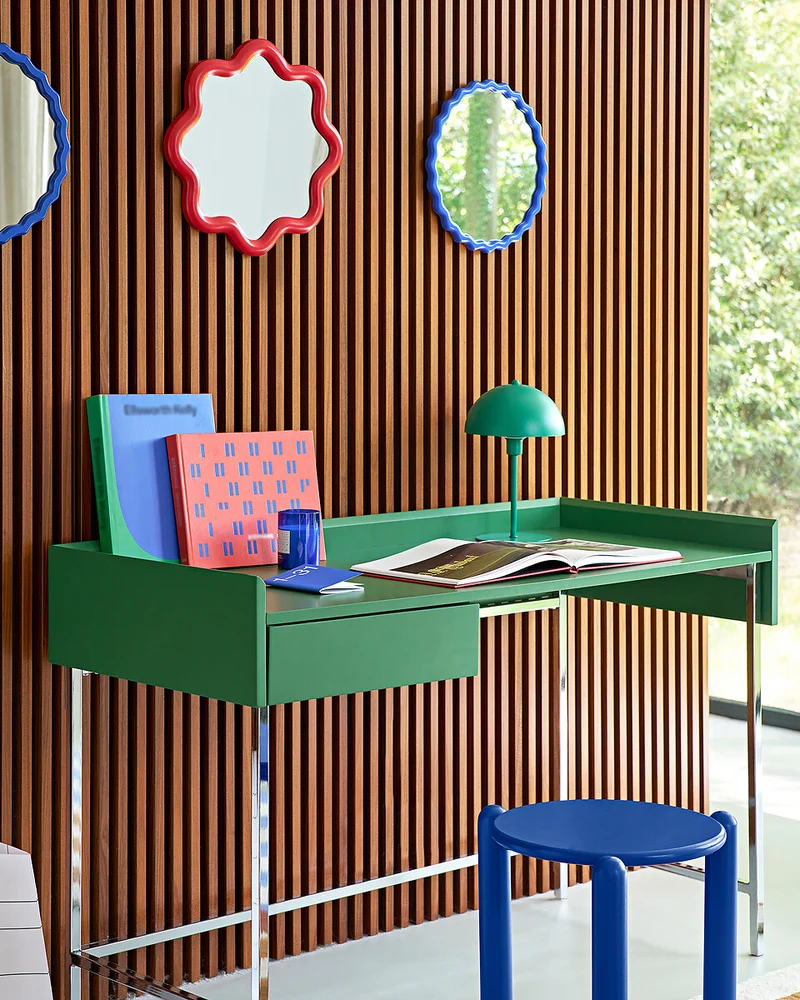 Miroir ondulé bleu rond La Redoute